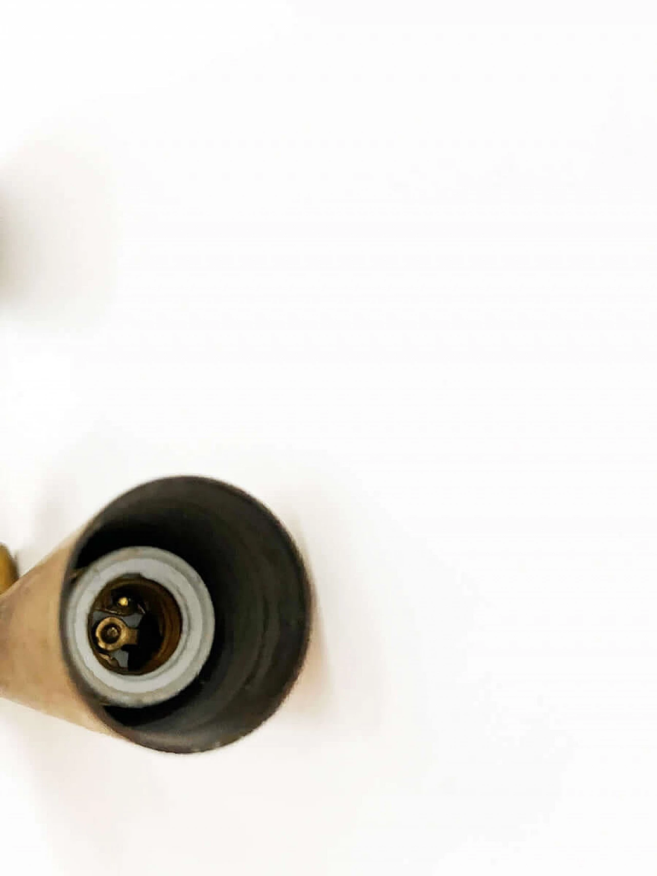 6 Brass and ceramic wall lamps by Leonardi Leoncillo for Lumi, 1950s 8