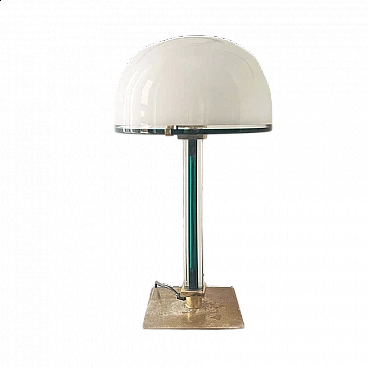 Belboi table lamp in milky glass and metal by Venini, 1991