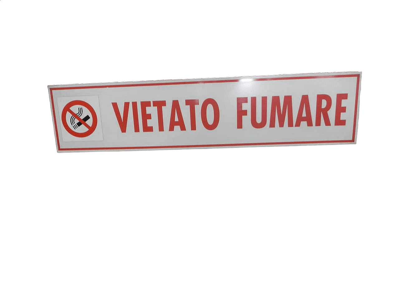 Aluminum Vietato fumare sign, 1970s 10