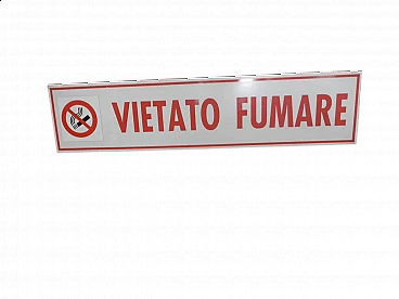 Aluminum Vietato fumare sign, 1970s
