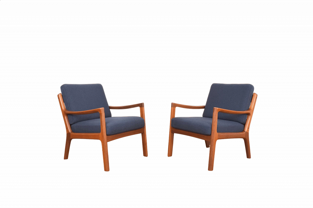 Pair of teak Senator armchairs by Ole Wanscher for France & Son, 1960s 16