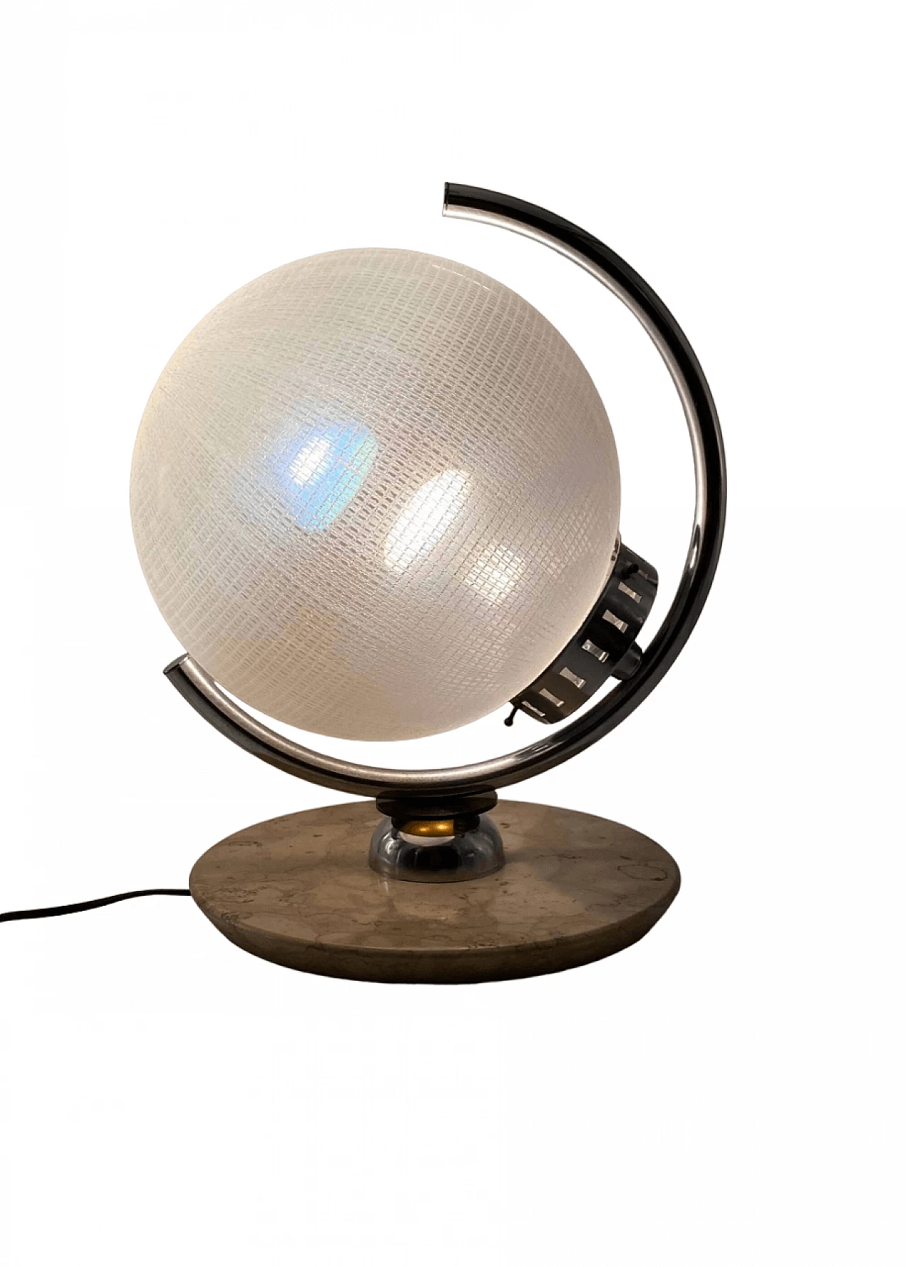 Glass, marble and metal table lamp by Mazzega, 1970s 29