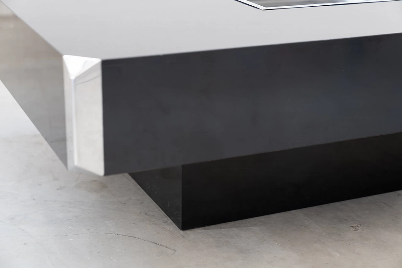 Wood and steel coffee table by Willy Rizzo for Mario Sabot, 1980s 9