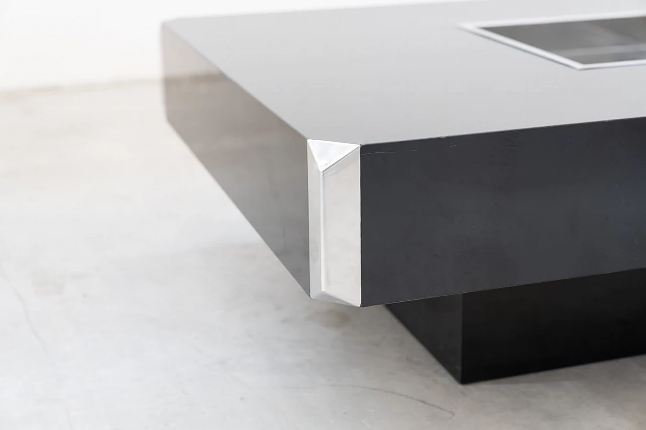 Wood and steel coffee table by Willy Rizzo for Mario Sabot, 1980s 10