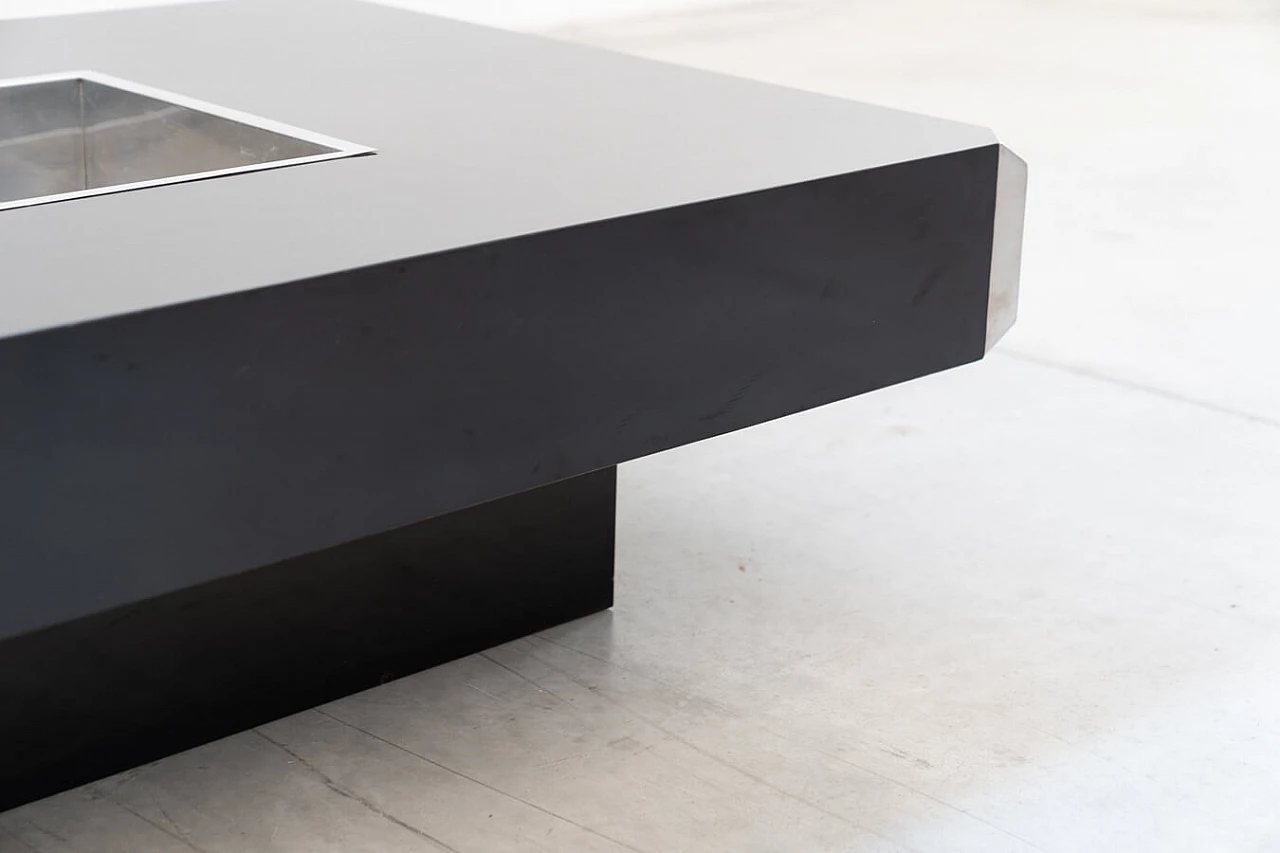 Wood and steel coffee table by Willy Rizzo for Mario Sabot, 1980s 12