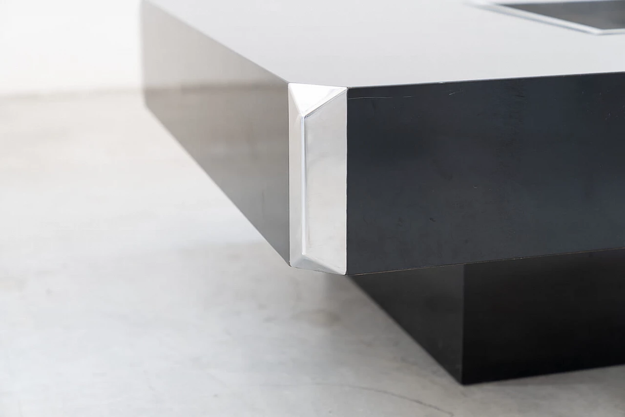 Wood and steel coffee table by Willy Rizzo for Mario Sabot, 1980s 13