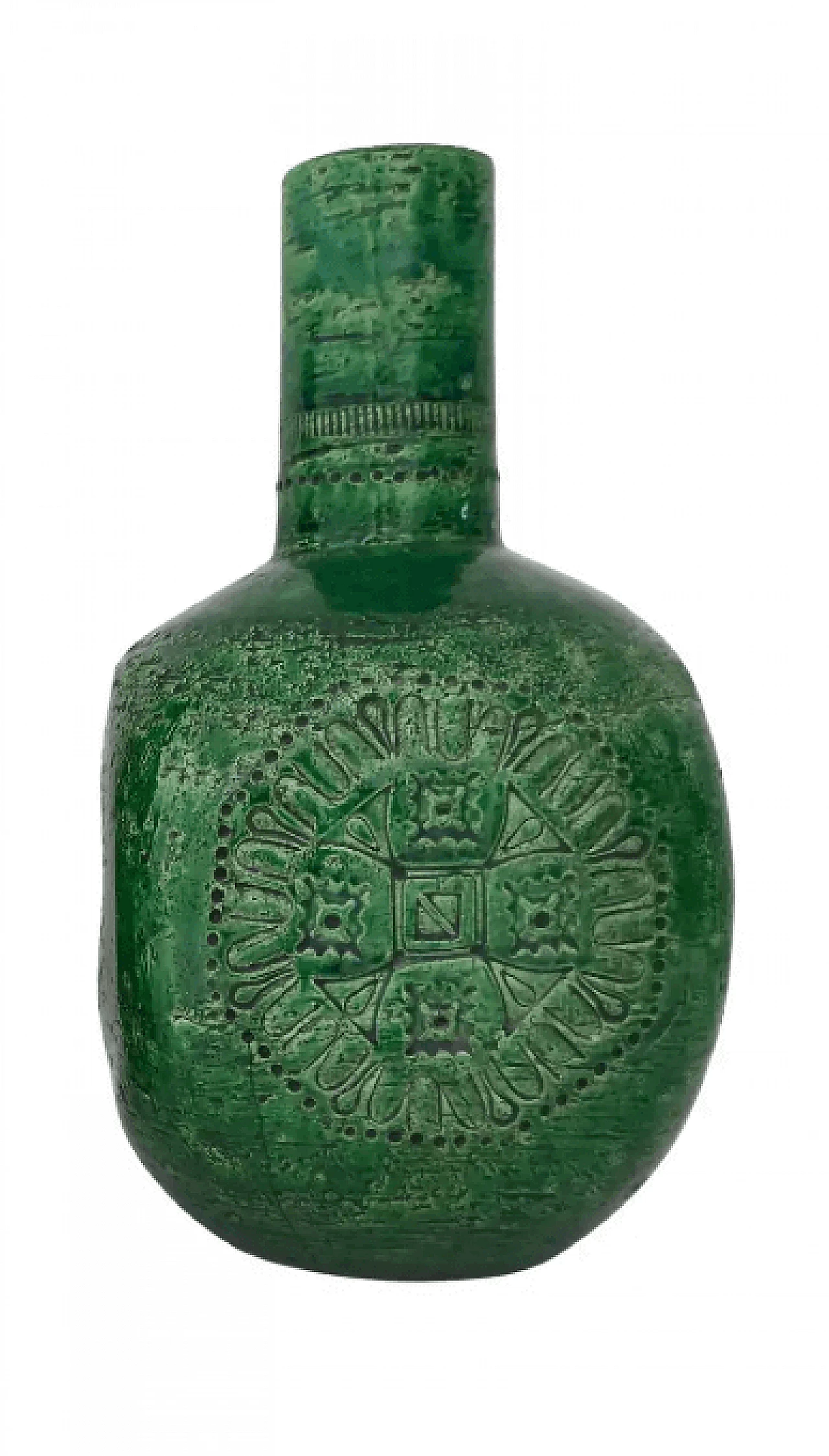 Vaso in ceramica laccata verde di Aldo Londi per Bitossi, anni '70 15