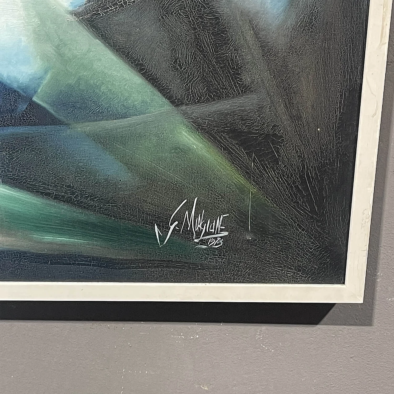 Figura distesa Cubista, dipinto a olio su tela, 1971 2