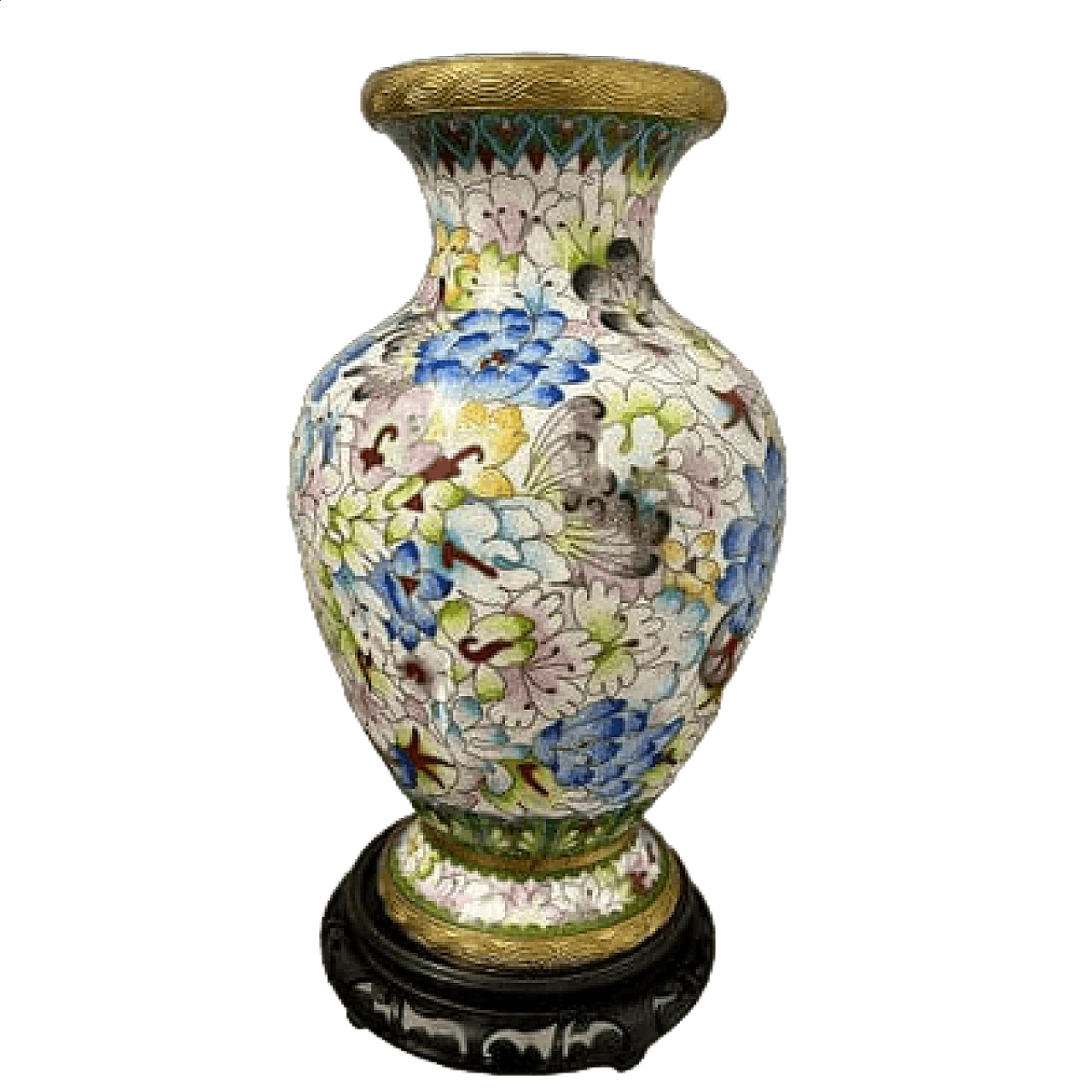 Chinese cloisonné vase with floral decoration, 1960s 9
