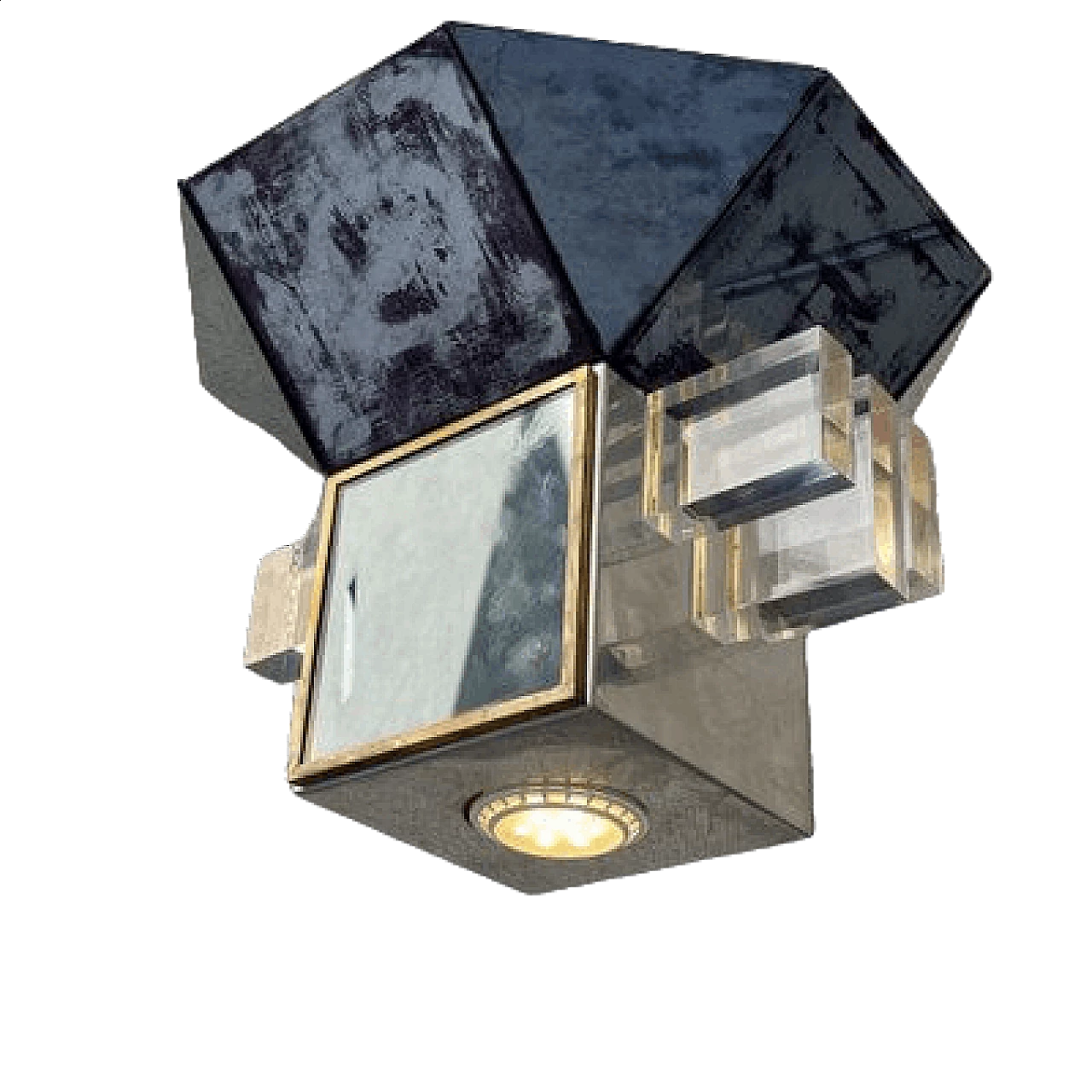 Lampada da soffitto attribuita a Sandro Petti per Maison Jansen, anni '70 12
