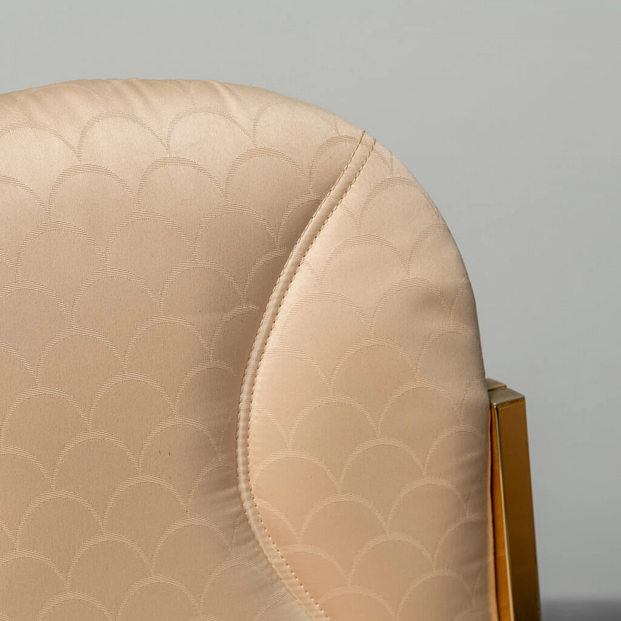 4 Chairs in gilded metal and fabric by Gianluigi Gorgoni, 1970s 5
