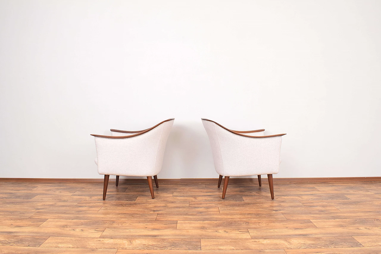 Pair of 550 teak armchairs by Fredrik A. Kayser for Vatne Lenestolfabrikk, 1960s 3