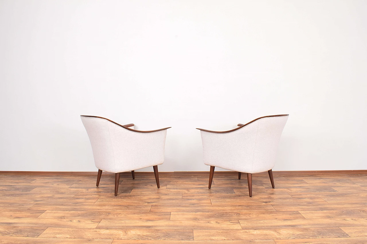 Pair of 550 teak armchairs by Fredrik A. Kayser for Vatne Lenestolfabrikk, 1960s 4
