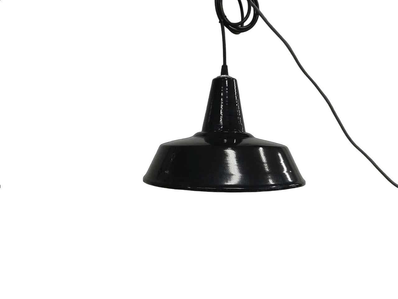 D30 black metal ceiling lamp, 1950s 9