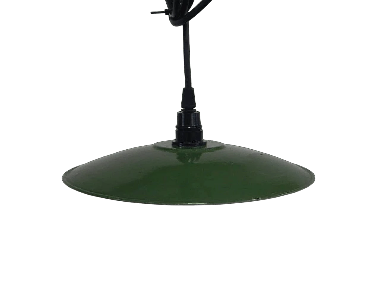 Sage green metal ceiling lamp, 1940s 8