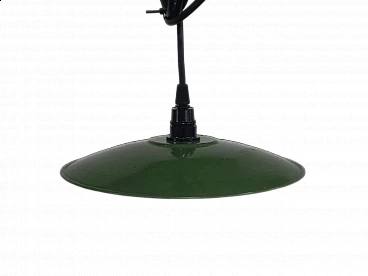 Sage green metal ceiling lamp, 1940s