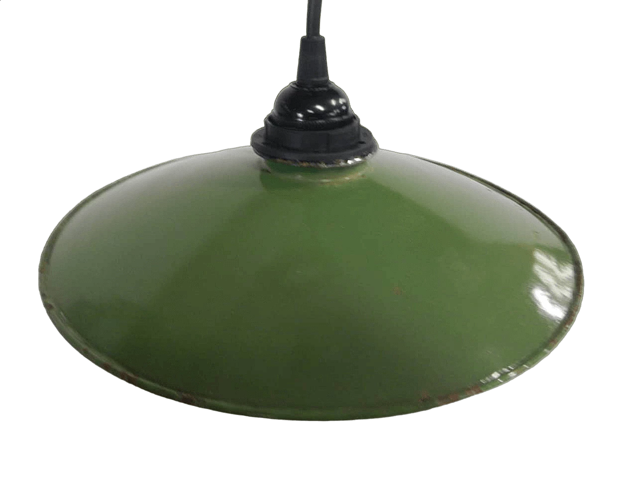 Green metal chandelier, 1940s 12