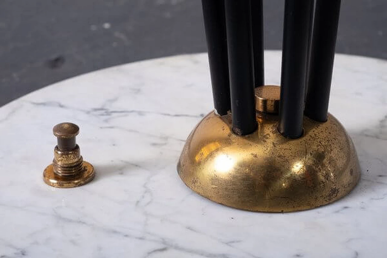 Lampada da terra in marmo, ottone e vetro di Stilnovo, anni '50 3