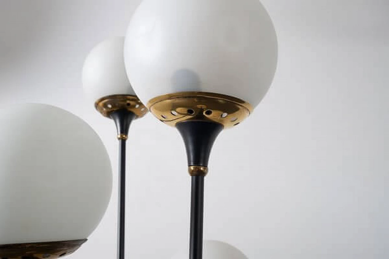 Lampada da terra in marmo, ottone e vetro di Stilnovo, anni '50 6
