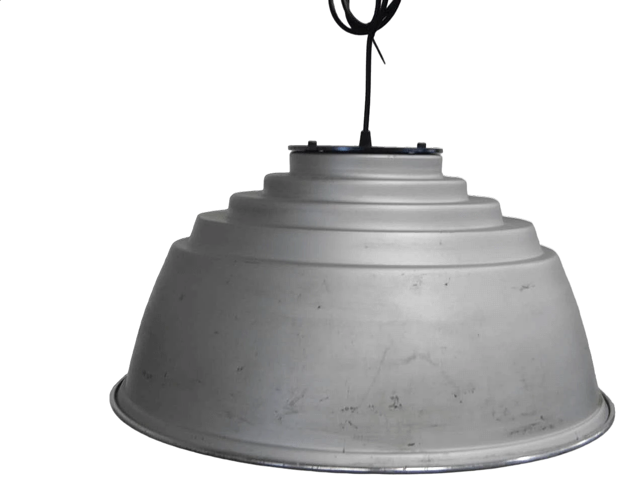 Industrial bell-shaped aluminium chandelier D581950, 1950s 9