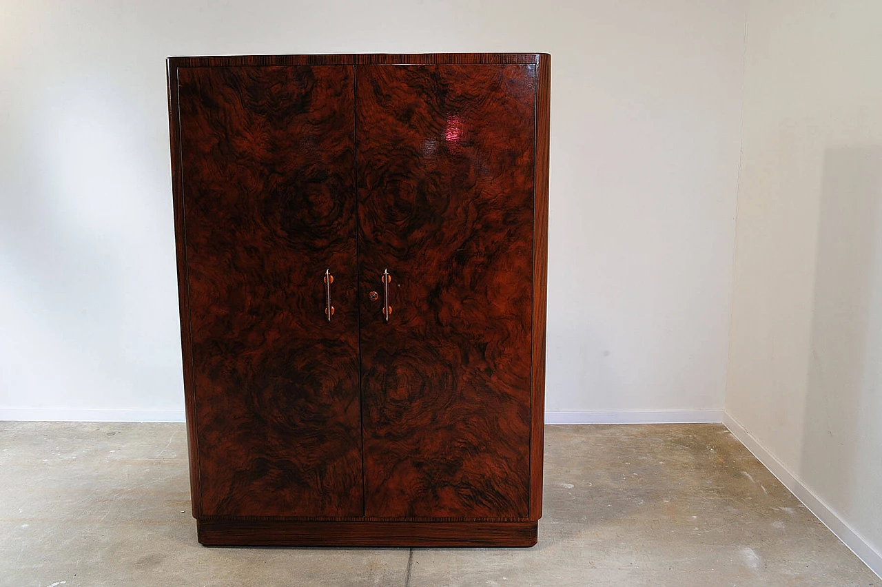Armadio cecoslovacco in legno impiallacciato noce, anni '50 5