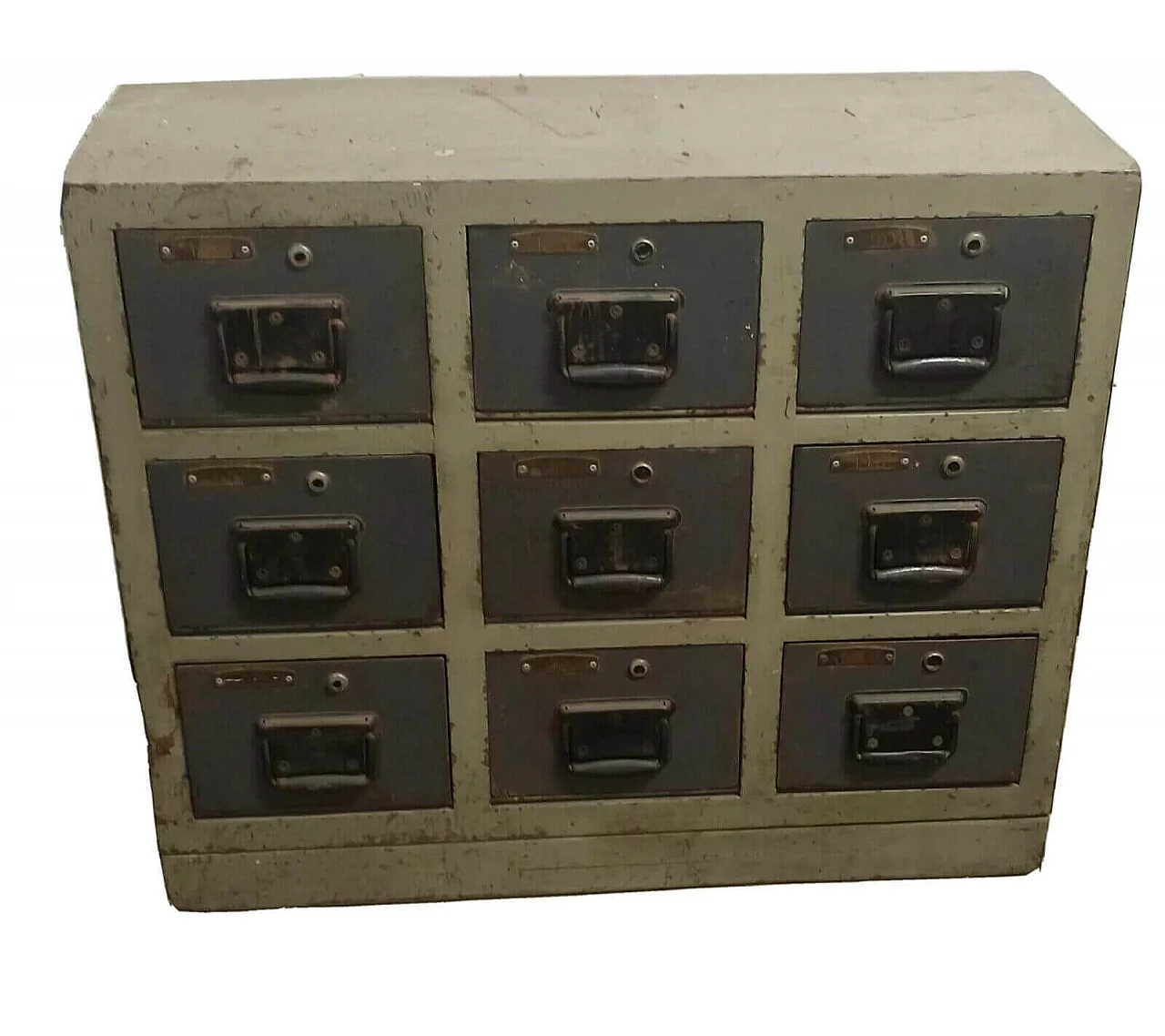 Two-tone iron industrial chest of drawers, 1950s 1