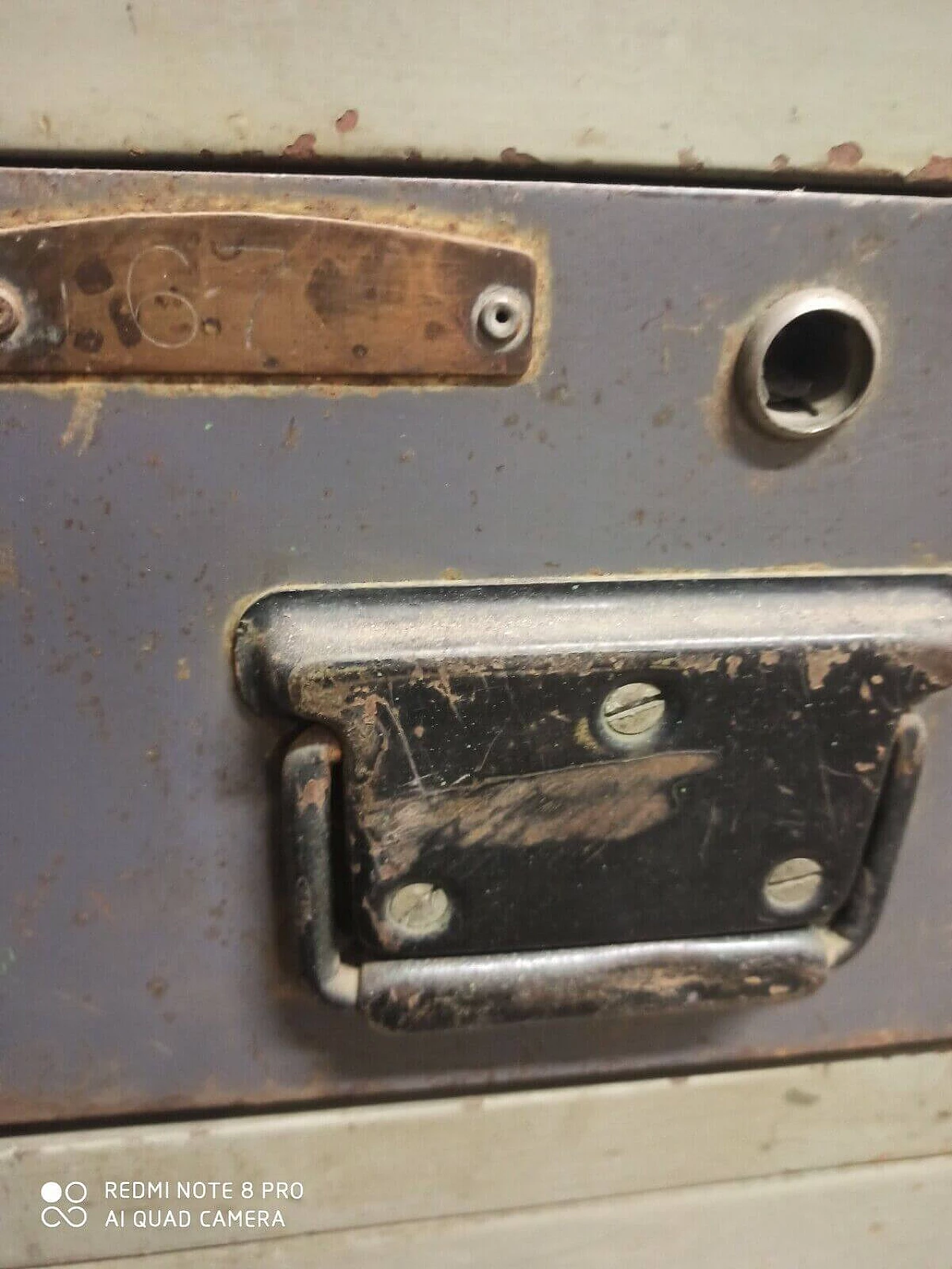 Two-tone iron industrial chest of drawers, 1950s 4