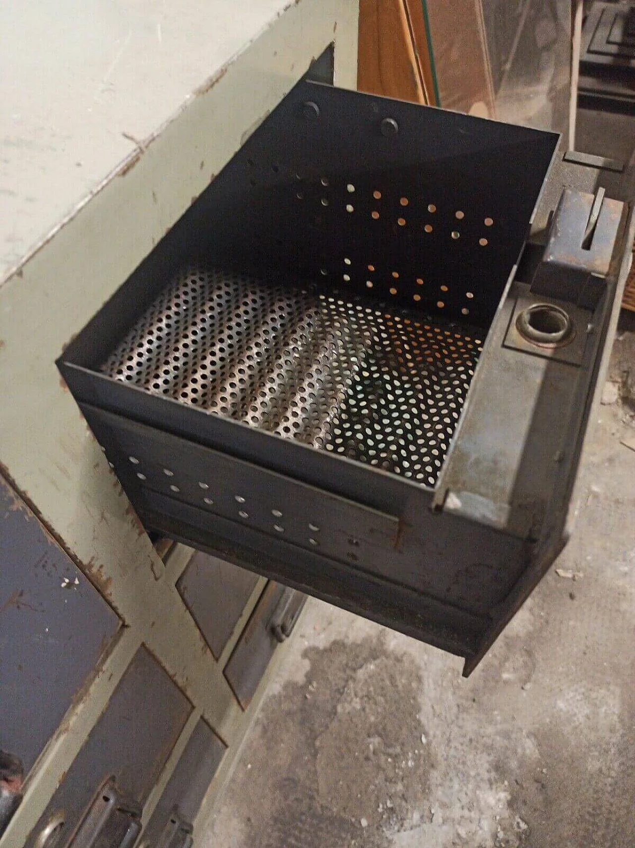Two-tone iron industrial chest of drawers, 1950s 8