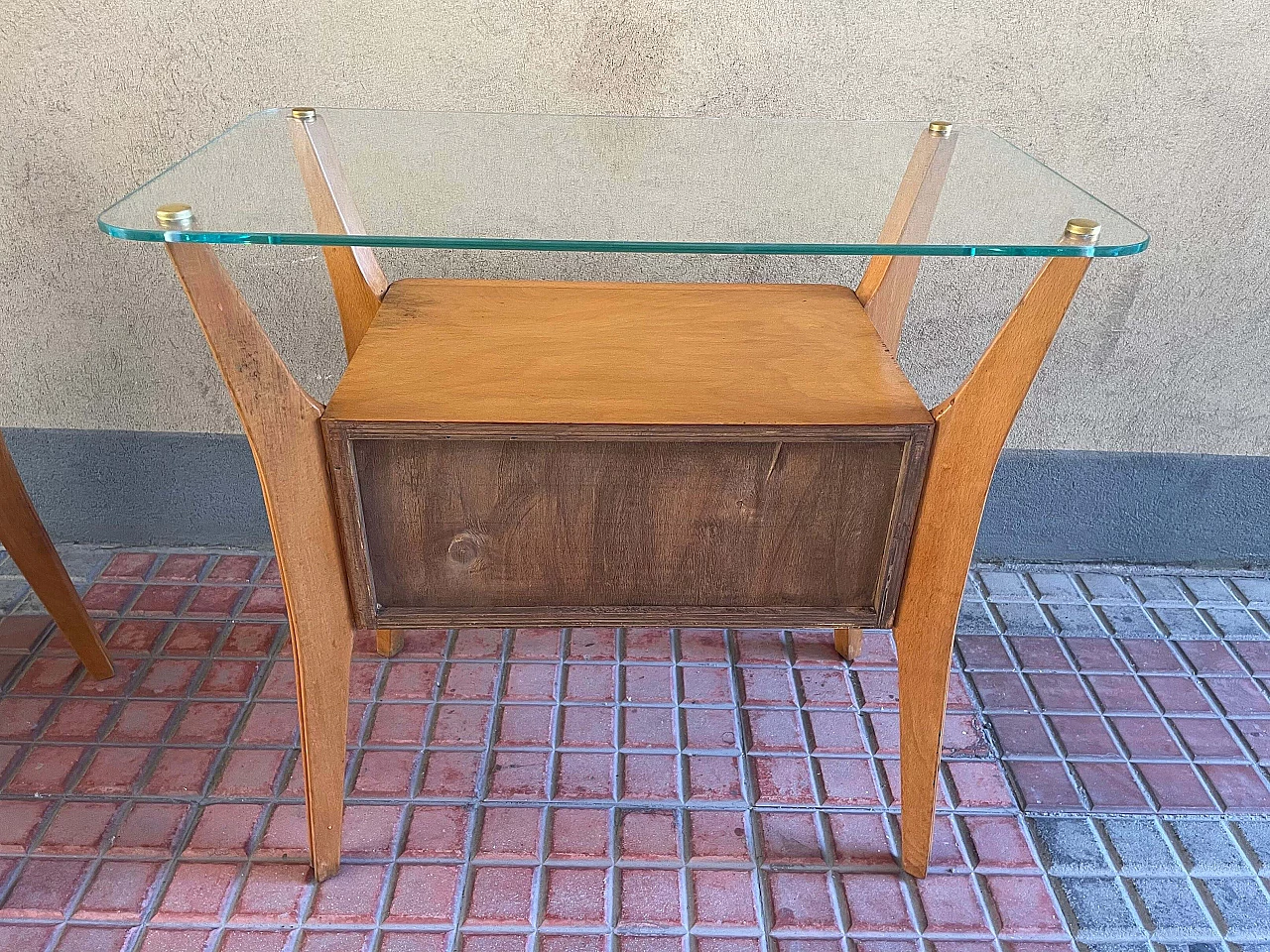 Pair of bedside tables in maple and walnut by Gio Ponti, 1950s 13