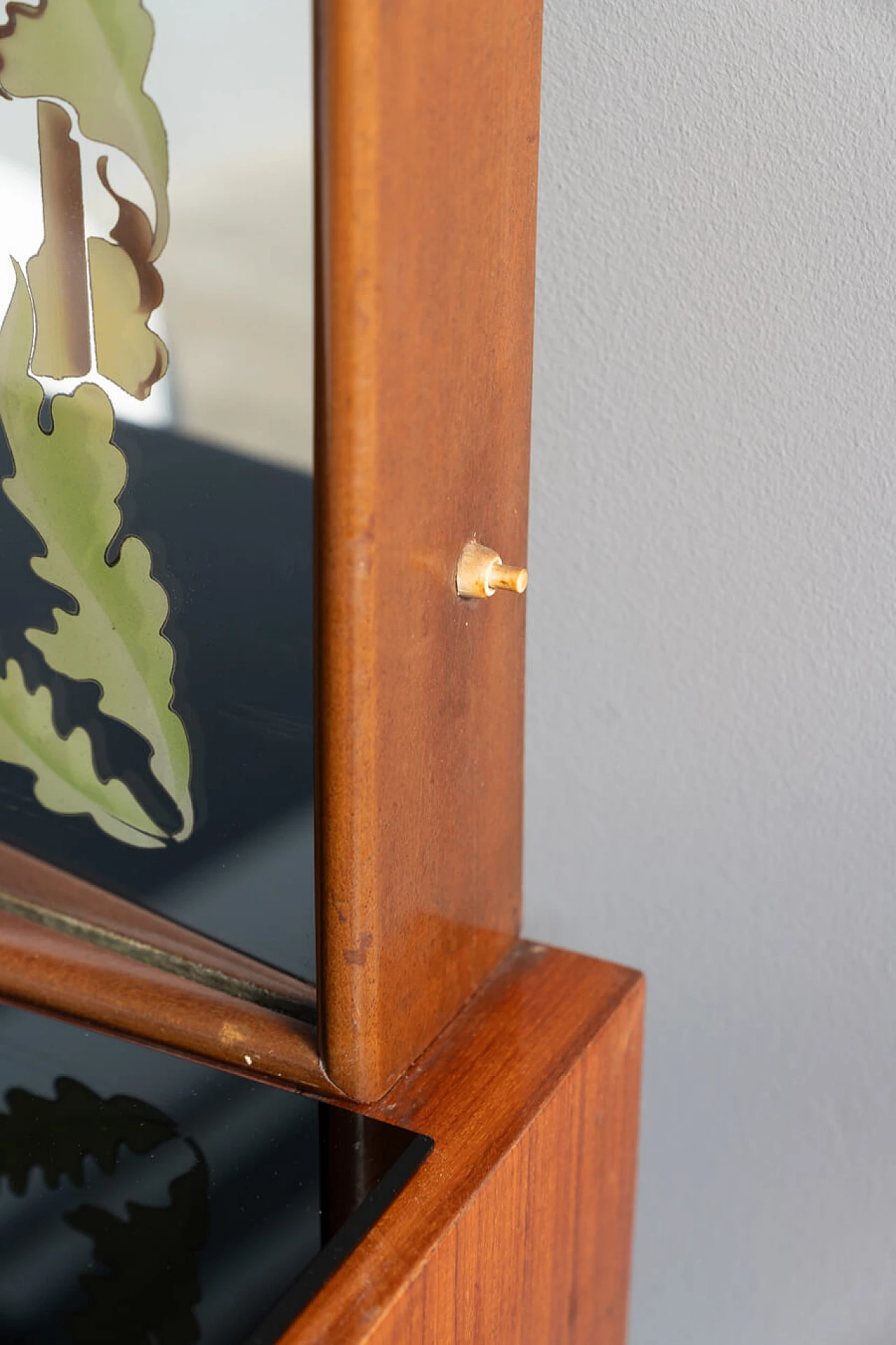 Credenza con specchio in palissandro e vetro nero di Luigi Brusotti, anni '40 3