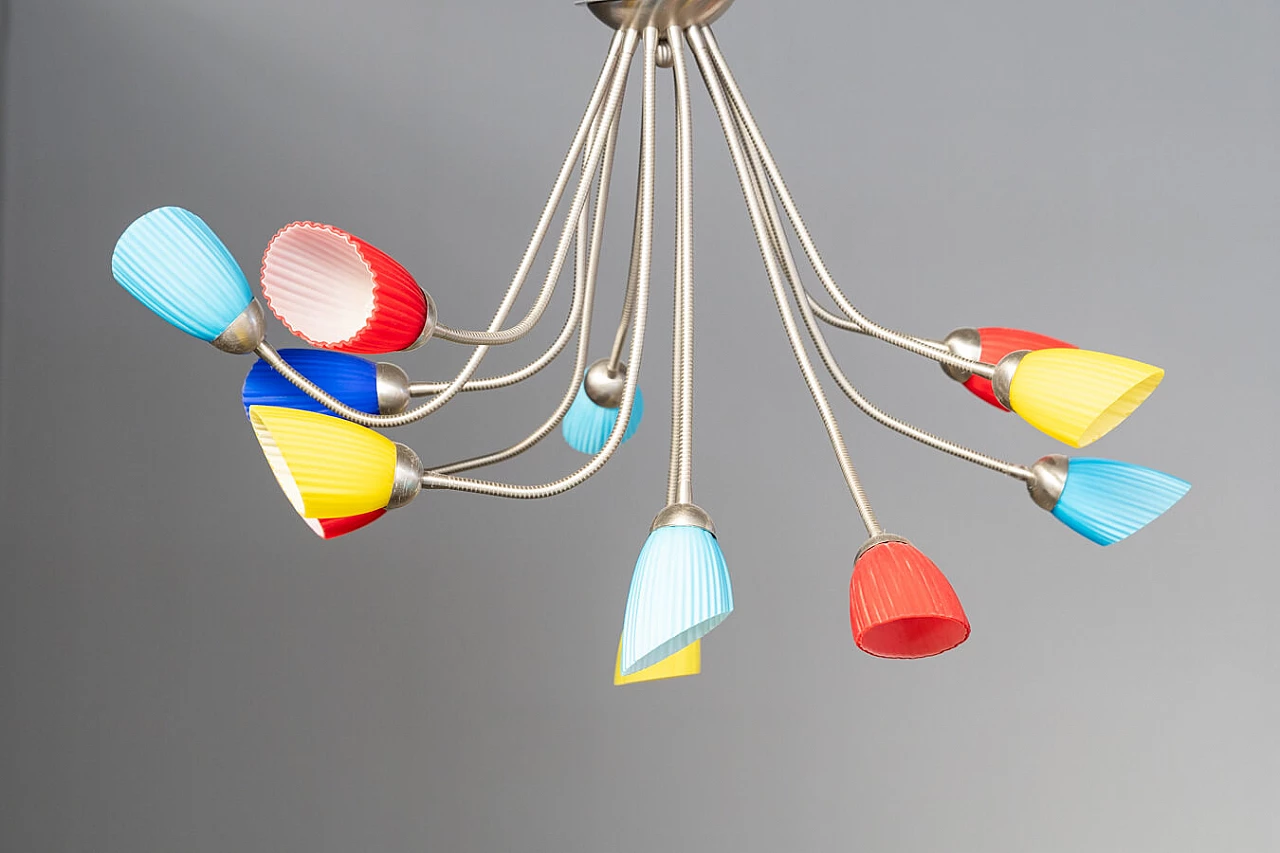 Lampadario De Majo in vetro di Murano collezione Poli Pò, anni '80 9