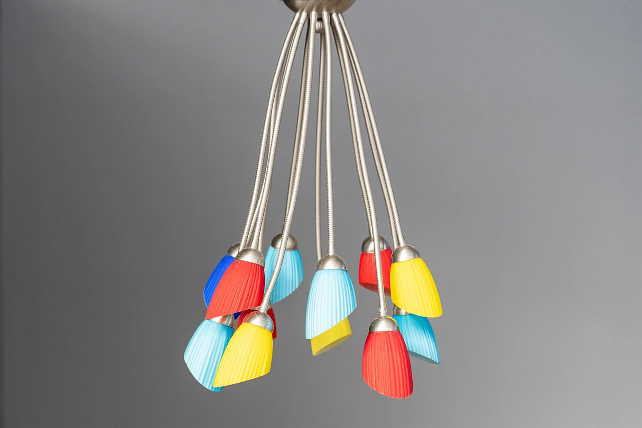 Lampadario De Majo in vetro di Murano collezione Poli Pò, anni '80 15