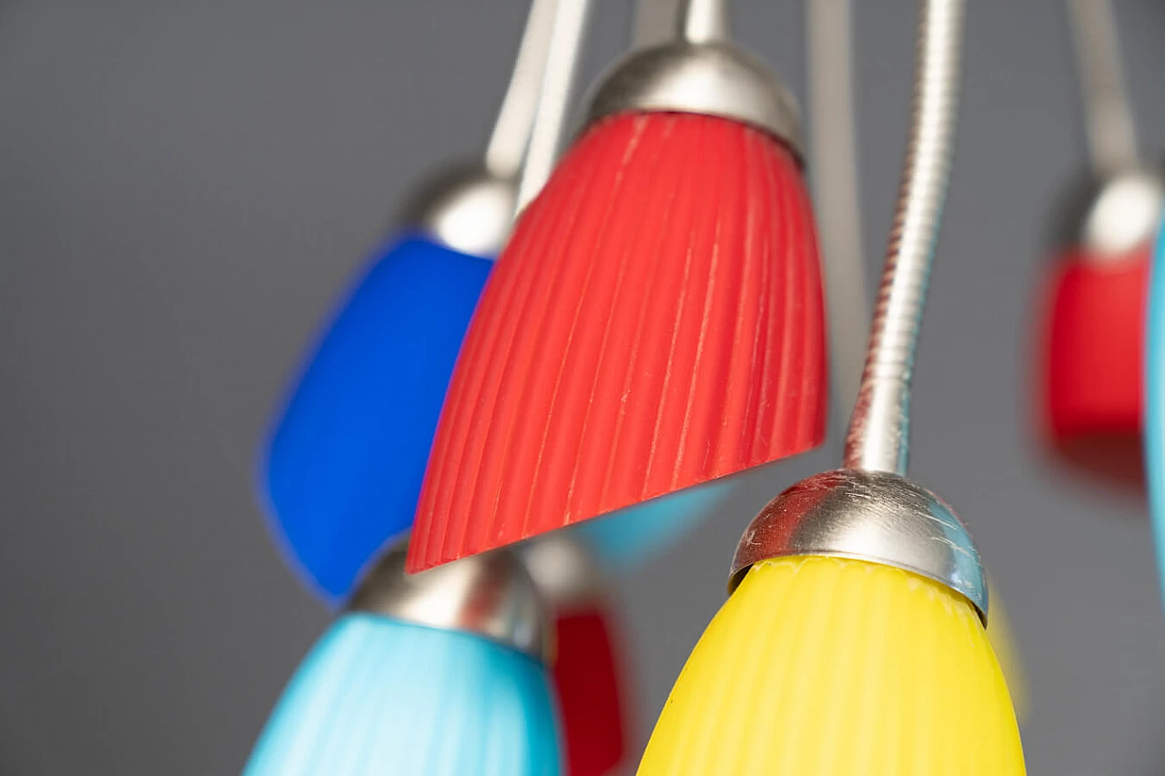 Lampadario De Majo in vetro di Murano collezione Poli Pò, anni '80 17