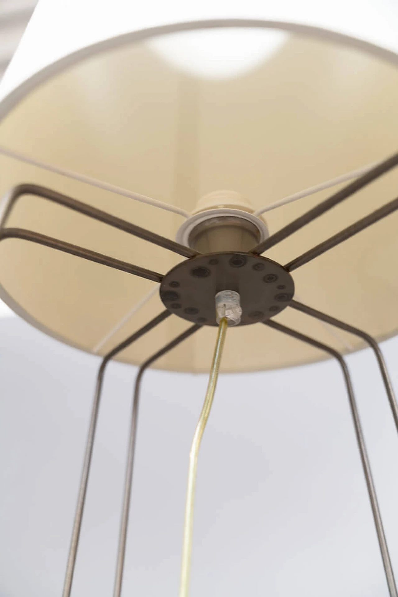 Pair of iron and plasticized fabric floor lamps, 2000s 1376432