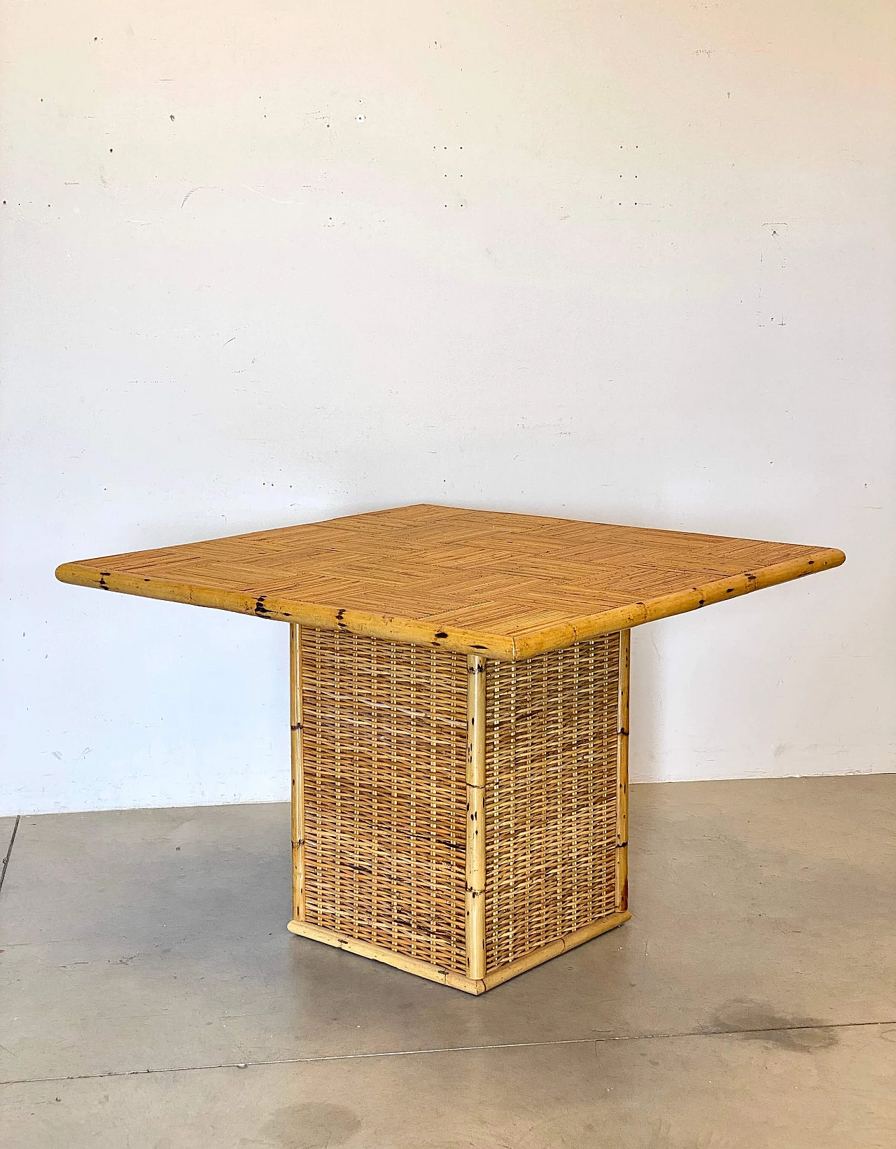 4 Chairs and table in bamboo in the style of Vivai del Sud, 1970s 5