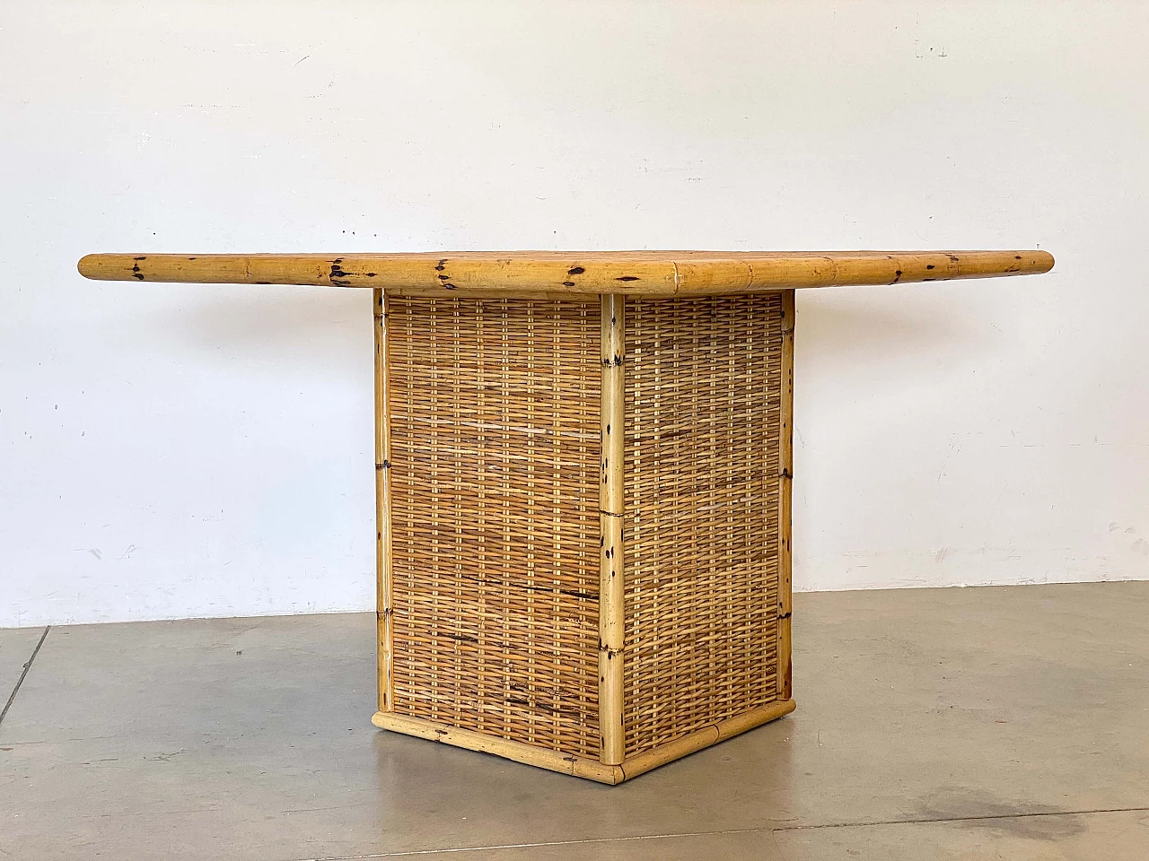 4 Chairs and table in bamboo in the style of Vivai del Sud, 1970s 6