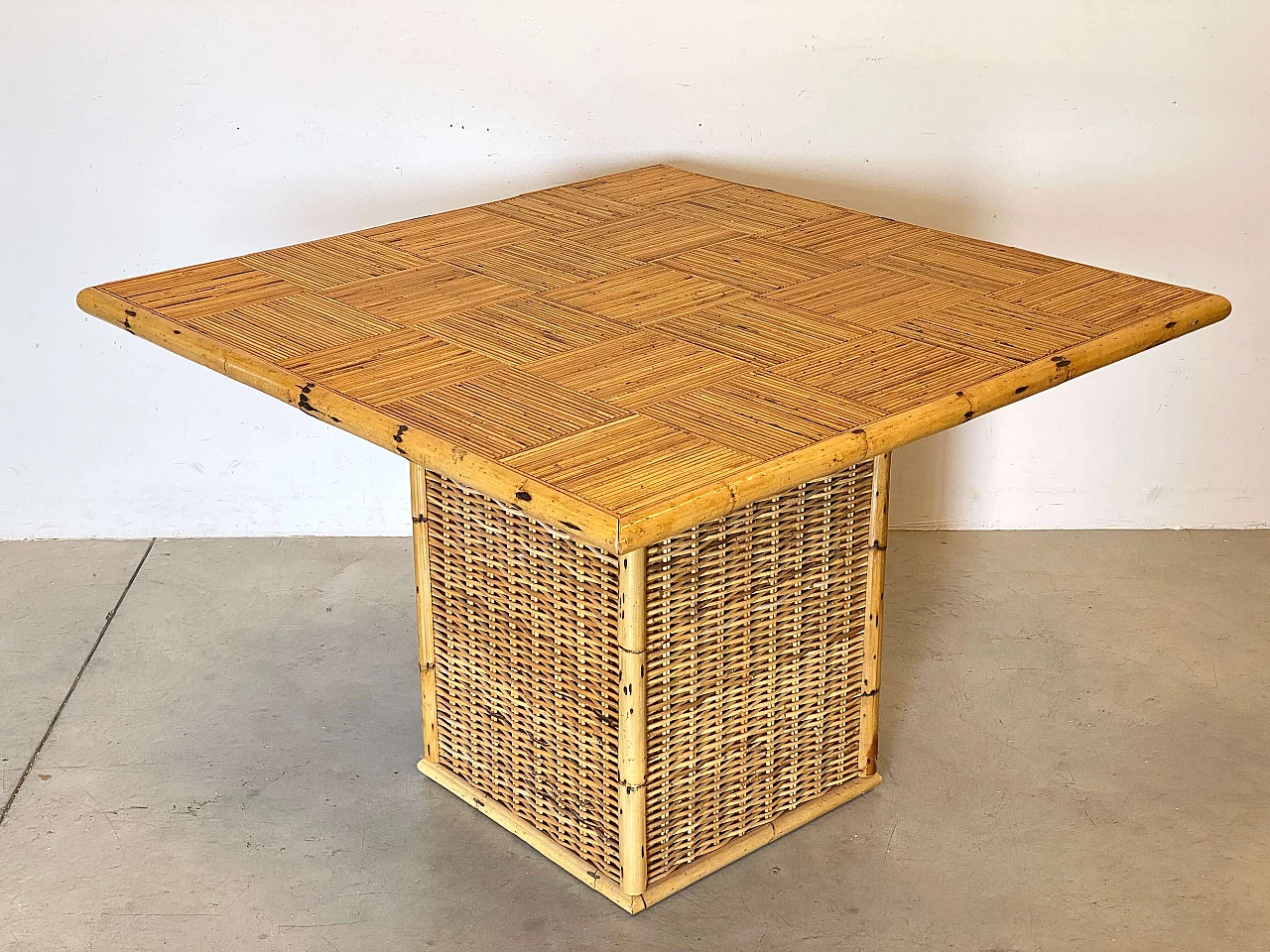 4 Chairs and table in bamboo in the style of Vivai del Sud, 1970s 7