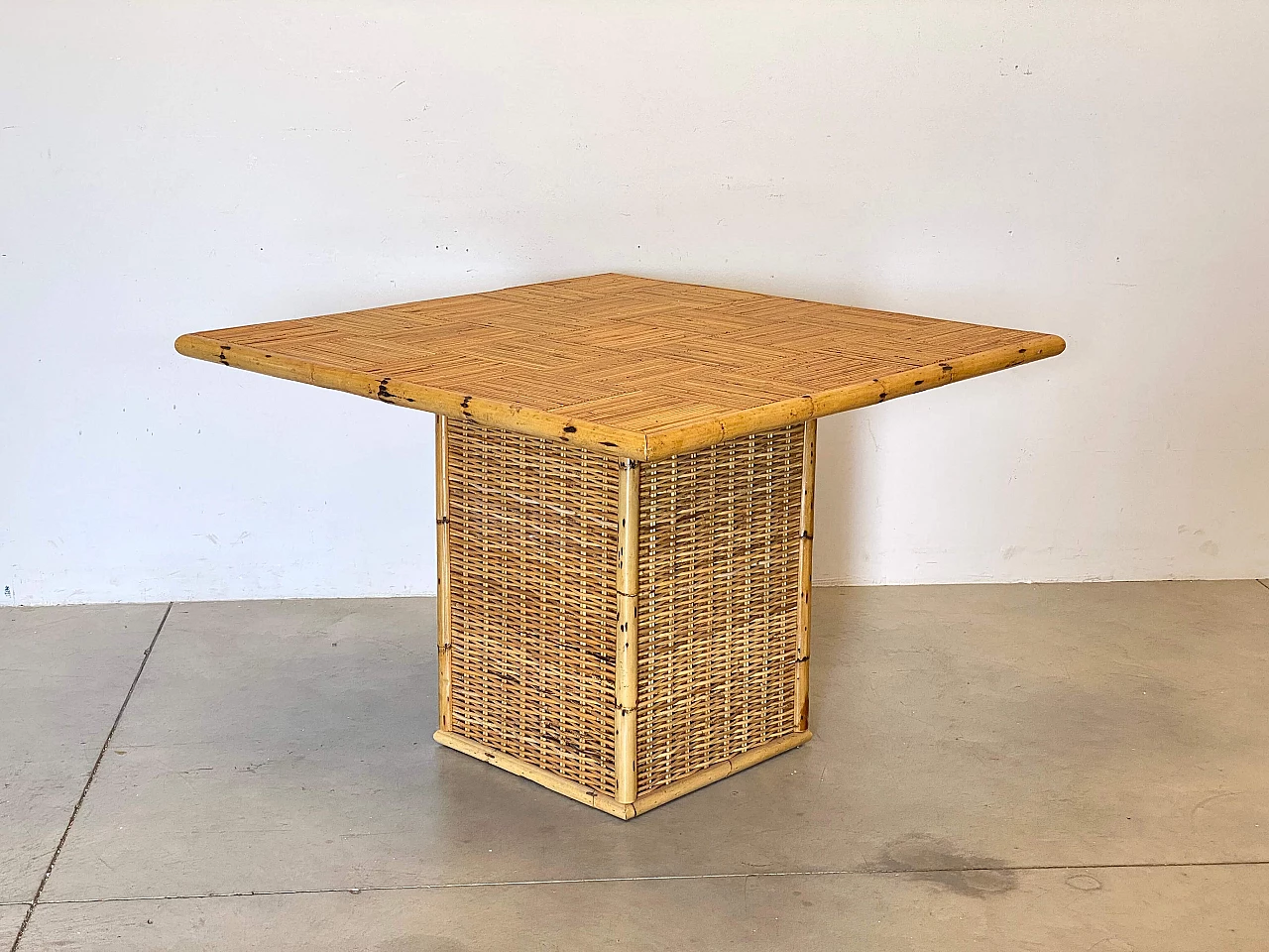 4 Chairs and table in bamboo in the style of Vivai del Sud, 1970s 10