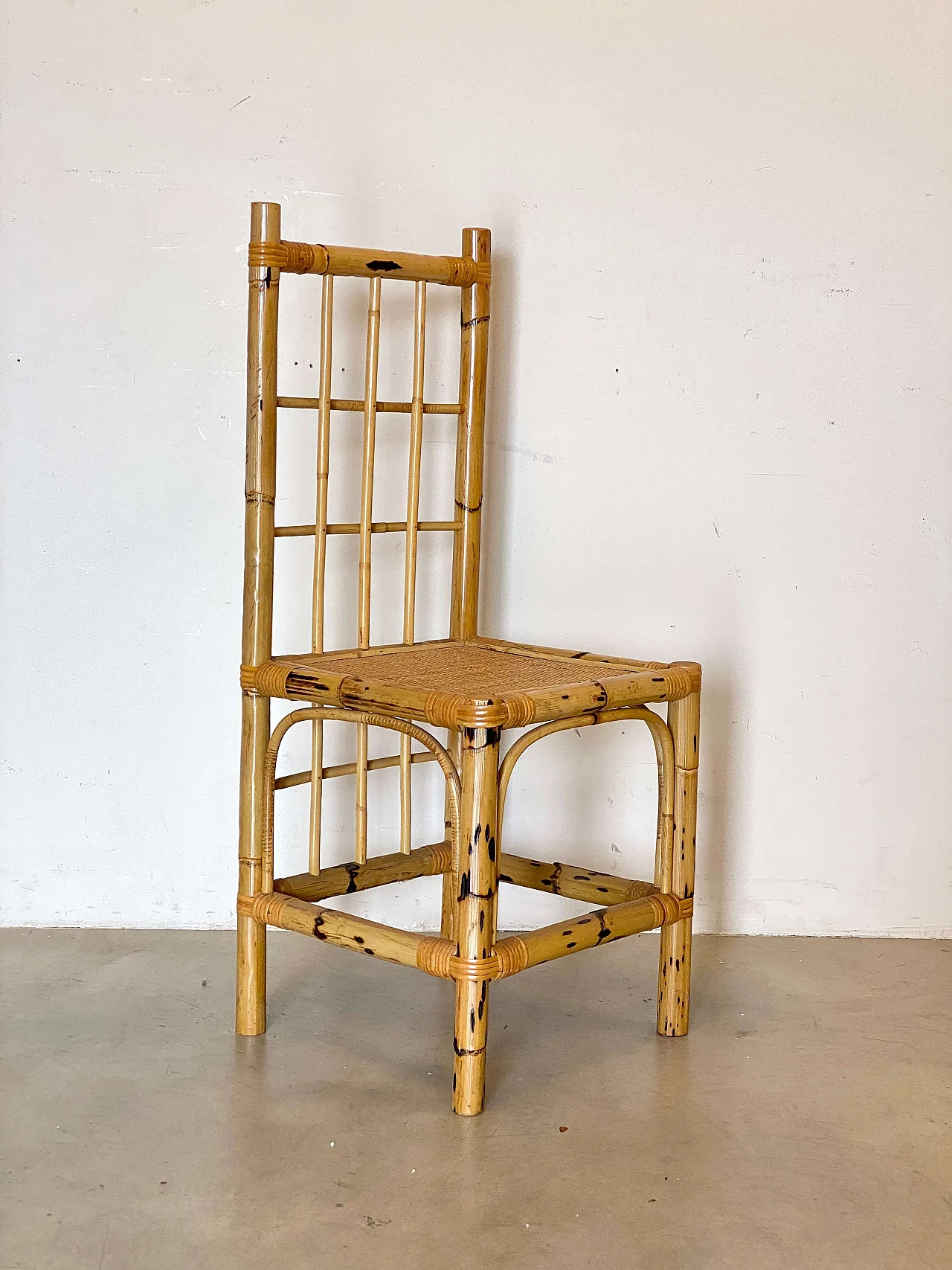 4 Chairs and table in bamboo in the style of Vivai del Sud, 1970s 13