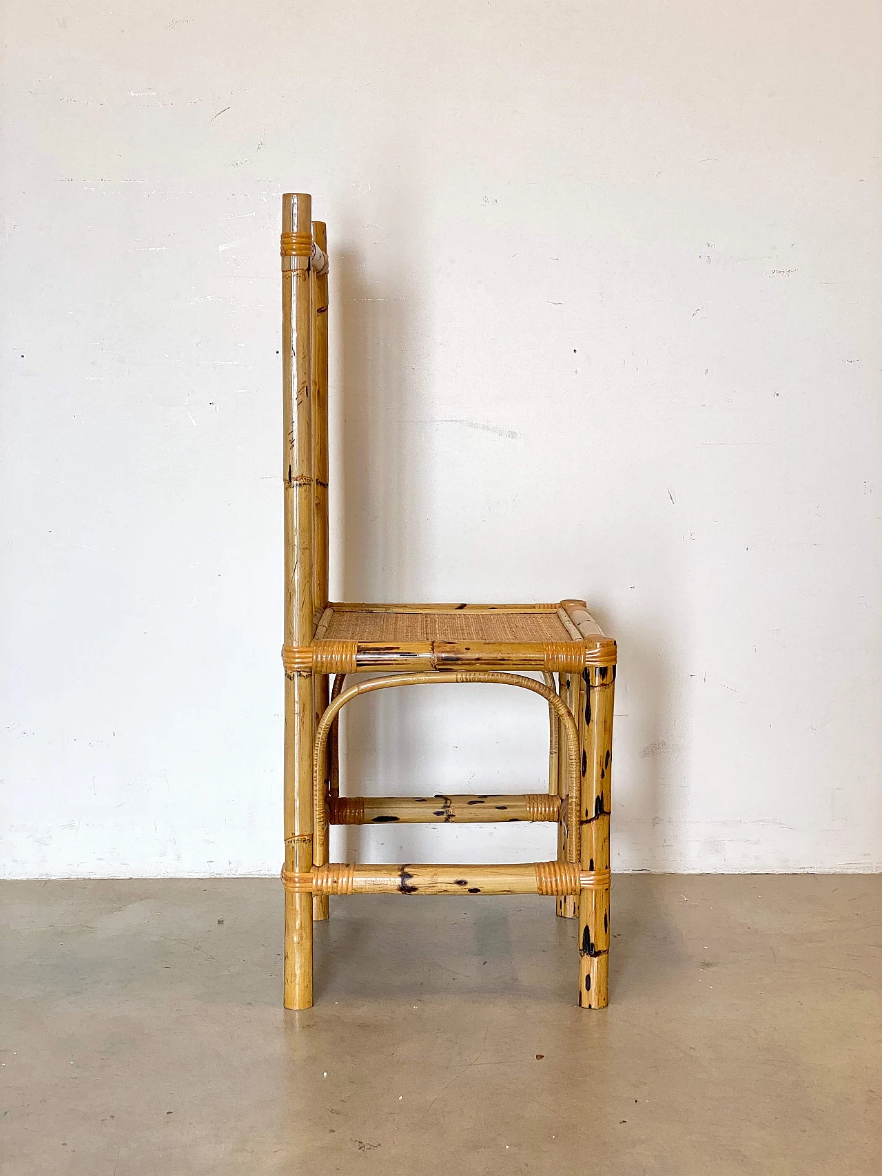 4 Chairs and table in bamboo in the style of Vivai del Sud, 1970s 14