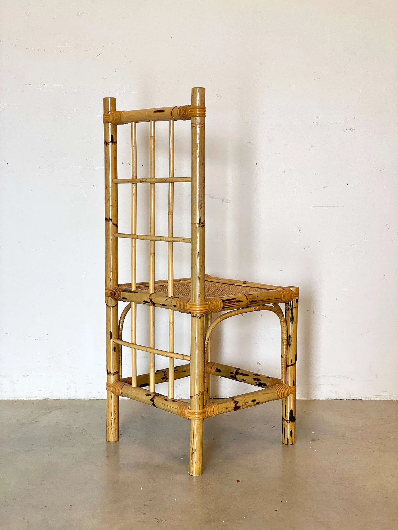 4 Chairs and table in bamboo in the style of Vivai del Sud, 1970s 15