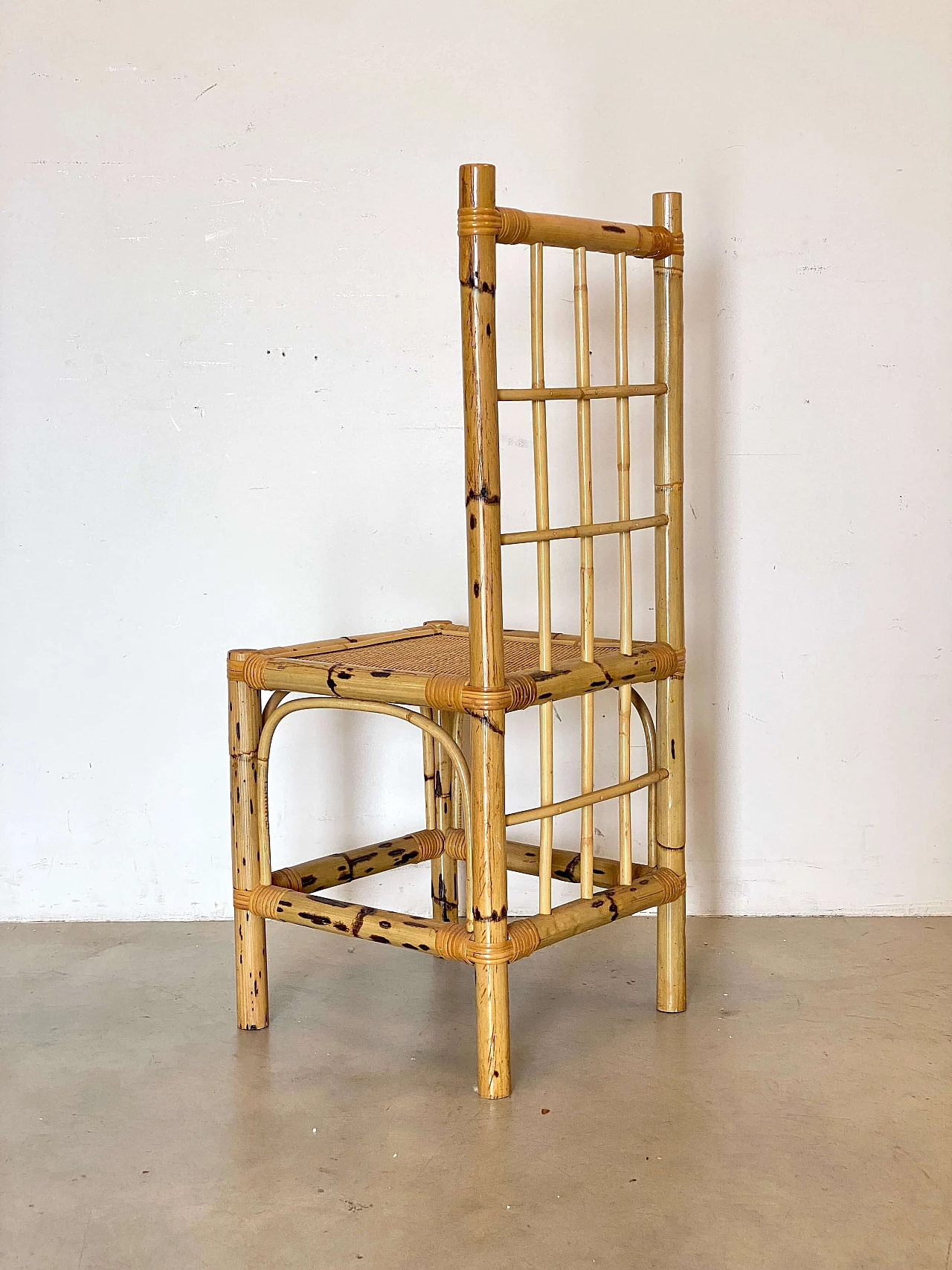 4 Chairs and table in bamboo in the style of Vivai del Sud, 1970s 17