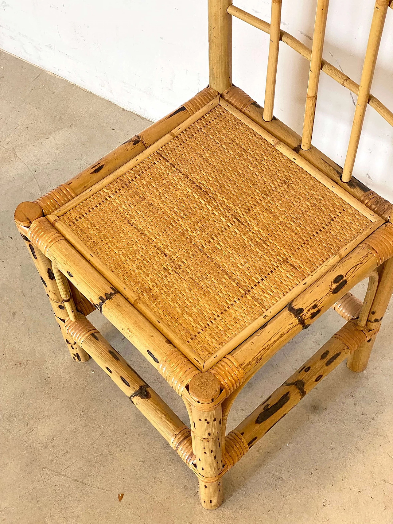 4 Chairs and table in bamboo in the style of Vivai del Sud, 1970s 19