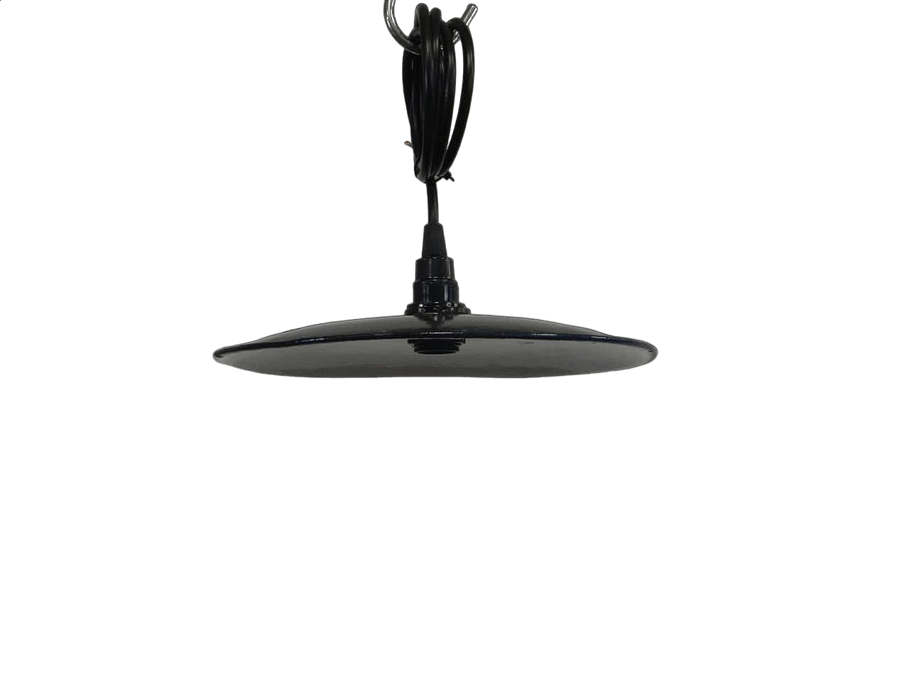 Black and white metal ceiling lamp, 1940s 11