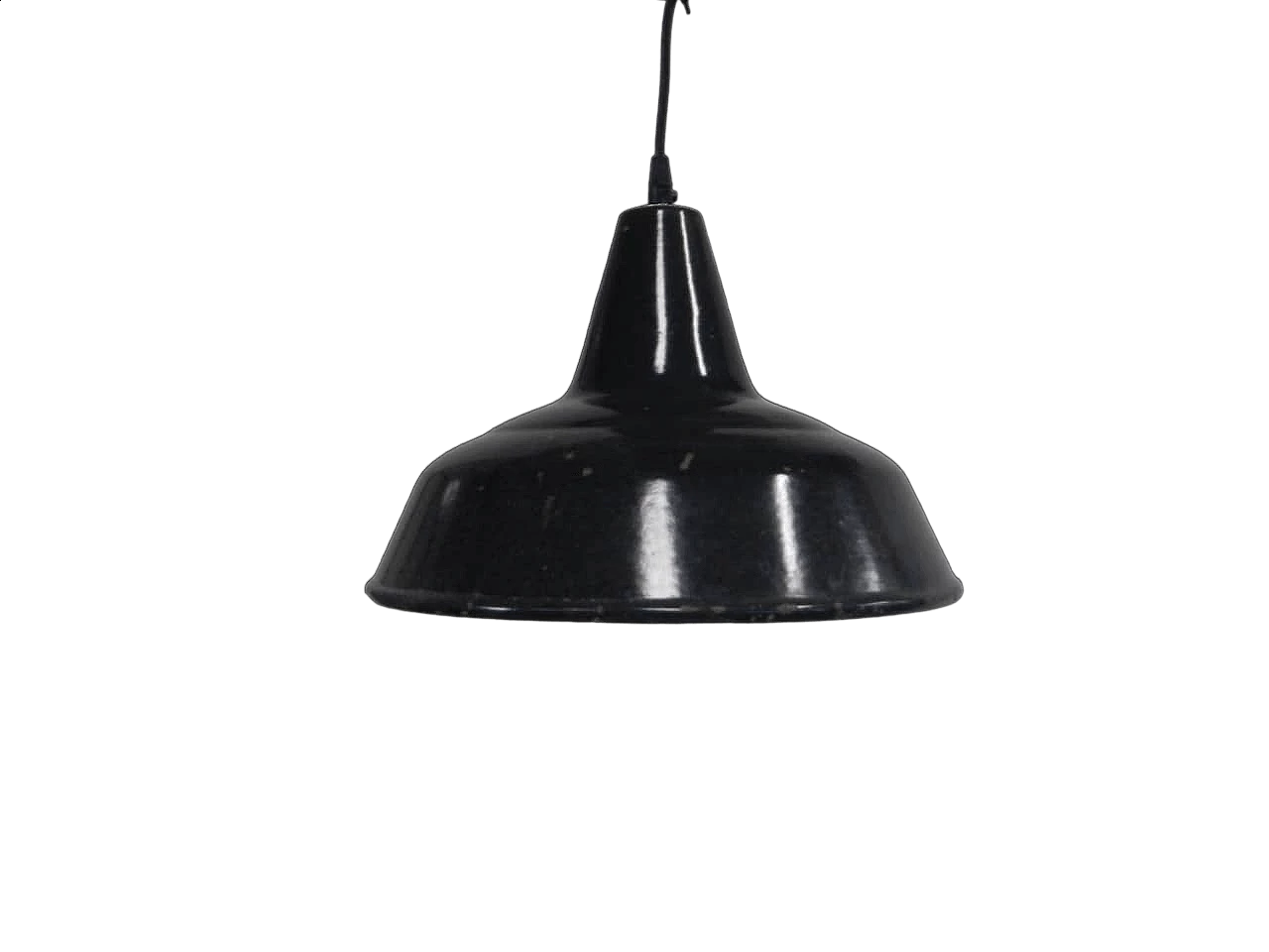 Lampada da soffitto in metallo nero D34, anni '40 7