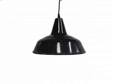 D34 black metal ceiling lamp, 1940s