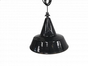 Black and white metal ceiling lamp D45, 1940s