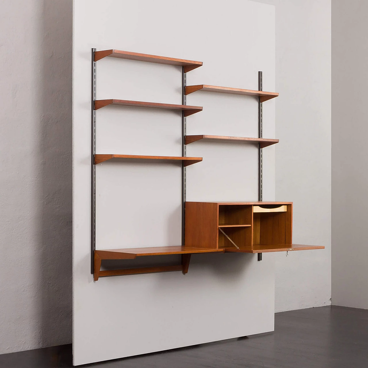 Hanging bookcase with desk by Kai Kristiansen for FM Mobler, 1960s 3