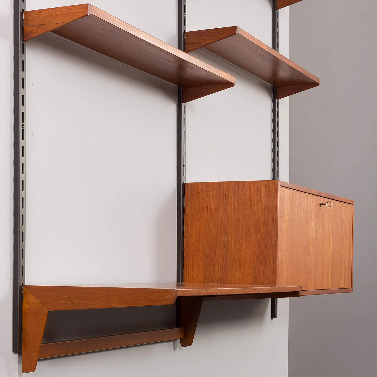 Hanging bookcase with desk by Kai Kristiansen for FM Mobler, 1960s 13