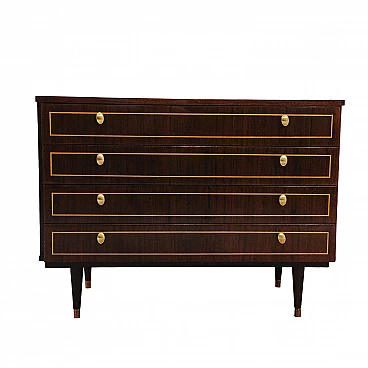 Cassettiera sovietica impiallacciata in palissandro, anni '70